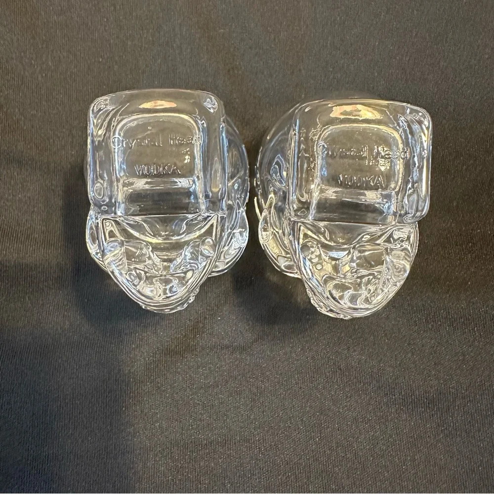 2 Crystal Head Vodka Skull Shot Glasses